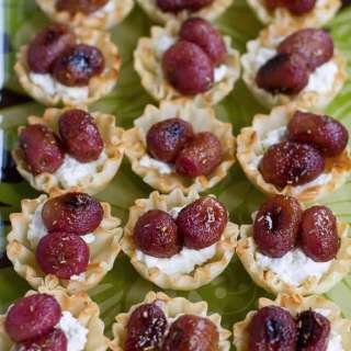 Roasted Grape & Ricotta Phyllo Cups