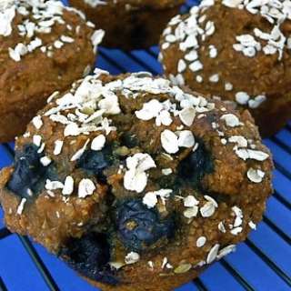Whole Wheat Pumpkin Bran Muffins with Blueberries & Pecans Recipe