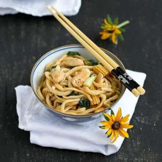 Chinese Noodles with Chicken, Bok Choy & Hoisin Sauce