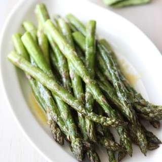 Roasted Asparagus with Miso Lime Dressing