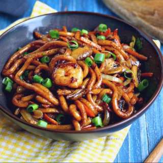 Yaki Udon with Shrimp