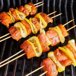 Blackened Grilled Salmon Skewers