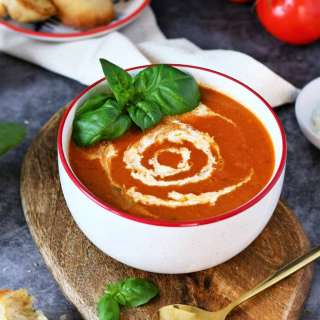 Roasted Tomato Basil Soup For Two