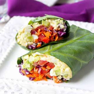 Egg Salad Collard Green Wraps