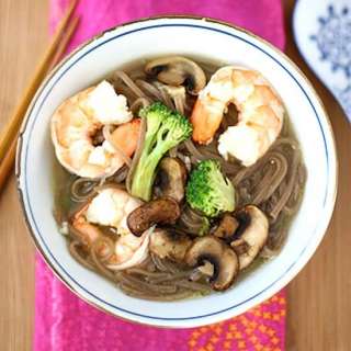 Shrimp, Mushroom & Soba Noodle Soup