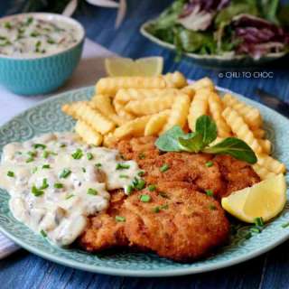 Chicken Schnitzel with Mushroom Sauce