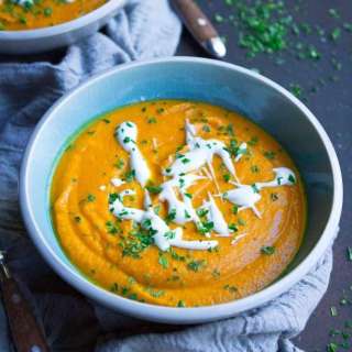 Moroccan Carrot Soup with Chickpeas