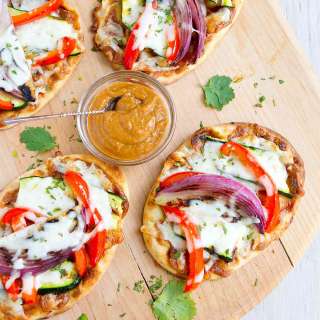 Thai Veggie Naan Bread Pizza Recipe