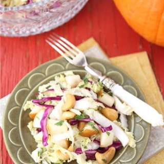 Asian Slaw with Cashews, Pear & Ginger Dressing