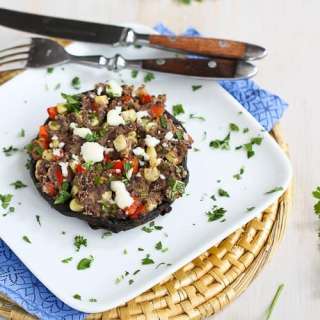 Southwestern Stuffed Portobello Mushrooms with Cumin Black Beans {Vegetarian}