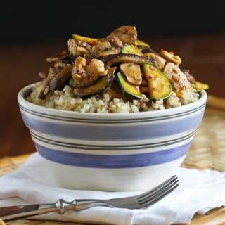 Chicken Hoisin Rice Bowl Recipe with Mushrooms & Zucchini