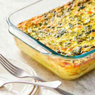 Breakfast Casserole with Spinach and Feta