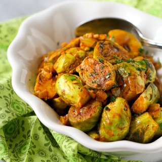 Curry Simmered Brussels Sprouts Recipe