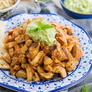Grilled Chicken Shawarma with Avocado Tzatziki