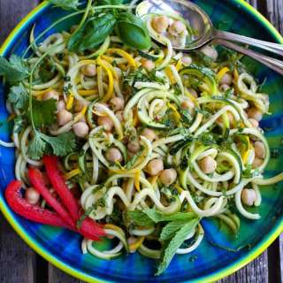 Thai Chickpea Zucchini Noodle Salad Recipe