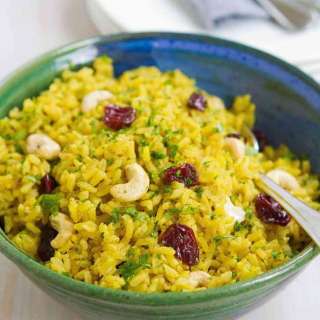 Turmeric Rice with Cashews & Dried Cherries