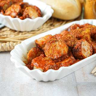 Currywurst (German Sausage with Curry Tomato Sauce)
