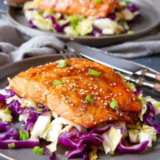 Baked Teriyaki Salmon with Cabbage