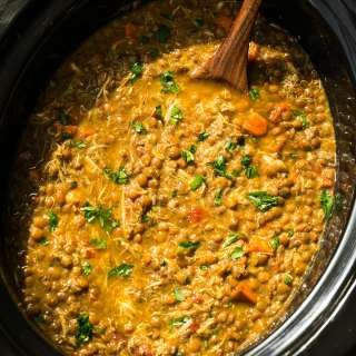 Slow Cooker Lentil and Chicken Soup