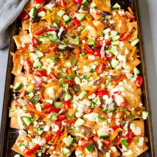 Mediterranean Sheet Pan Nachos Recipe