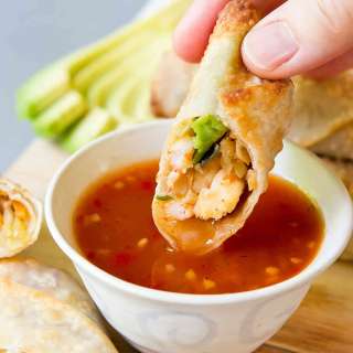 Shrimp Avocado Egg Rolls (Air Fryer or Baked)