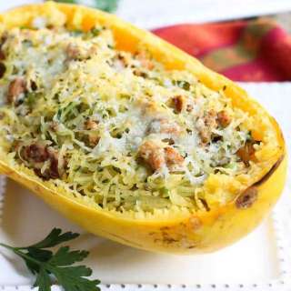 Sausage Stuffing Stuffed Spaghetti Squash Recipe