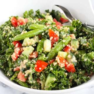 Quinoa Vegetable Salad with Tahini Dressing