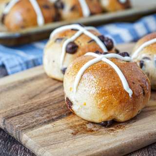 Chocolate Chip Hot Cross Buns