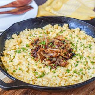 Kasnocken (Austrian Dumplings with Cheese and Onions)