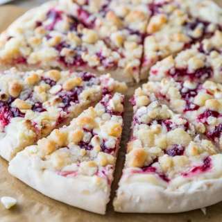 Raspberry Cheesecake Dessert Pizza