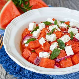 Karpouzi Me Feta (Greek Watermelon with Feta)