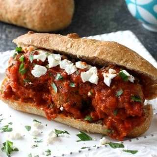 Greek Turkey Meatball Sandwich