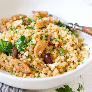 Israeli Couscous Recipe with Sausage and Feta