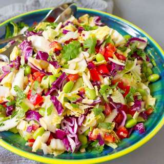Asian Slaw with Edamame & Miso Dressing