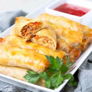 Baked Teriyaki Salmon Egg Rolls
