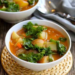 Vegan Potato Soup Recipe with Beans & Kale