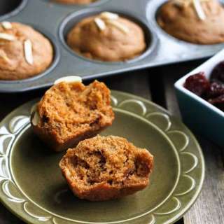 Whole Wheat Muffins with Tart Cherries and Almonds