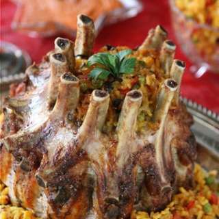 Crown Roast of Pork with Vegetable Paella
