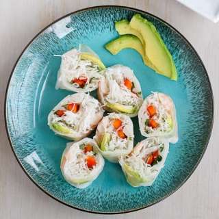 Shrimp, Avocado & Rice Noodle Spring Rolls Recipe