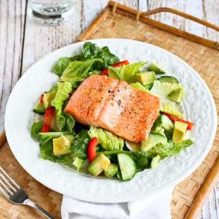 Salmon & Avocado Salad Recipe with Miso Lime Dressing