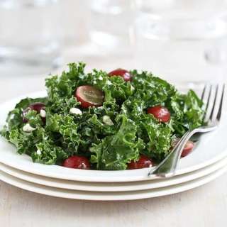 Chopped Kale Salad Recipe with Grapes & Feta Cheese