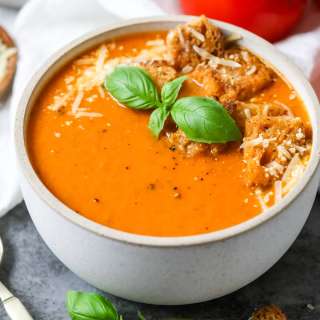 Tomato Basil Soup (with fresh roasted tomatoes!)