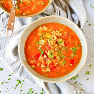 Stuffed Pepper Soup with Ground Turkey