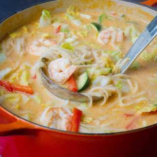 Thai Noodle Soup with Shrimp & Cabbage