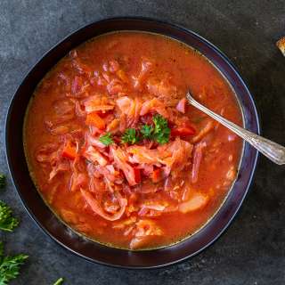 Creamy Vegetarian Borscht Recipe (Beet Soup)