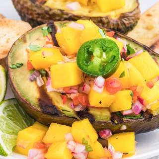 Grilled Avocado with Mango Chicken