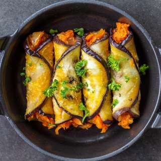 Eggplant Roll Up Appetizer (Slavic Verison)