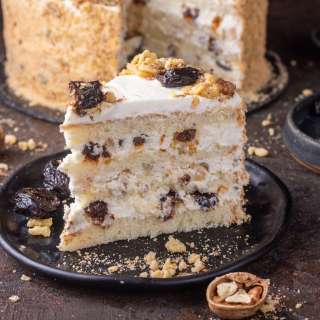 Walnut Cake with Prunes Recipe
