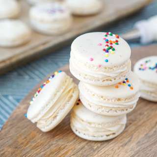 Vanilla Bean Macarons with Cream Cheese Filling
