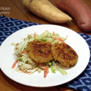 Baked Sweetpotato Falafel with a Tahini Slaw